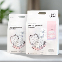 Kit de voyage jetable 3D2N : Chaussettes stériles, sous-vêtements, serviette compressée, serviette de bain, protège-siège de toilette pour hôtel, voyage d'affaires, extérieur