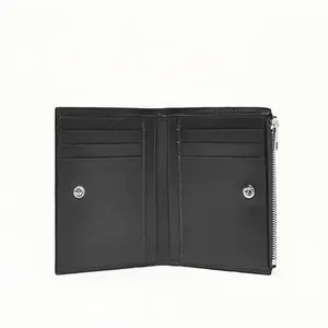 Custom Latest Design 100% Black Leather Wallet Brand Men Wholesale new short style Best Selling Fashion Standard Wallet Size