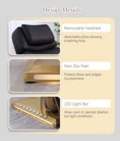 Lit de massage électrique de luxe réglable et chauffant en mousse à mémoire de forme pour soins du visage et esthétique