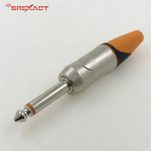 SREXACT SP102X-POG TS 1/4 ขั้วต่อปลั๊กโมโน 6A ขั้วต่อโทรศัพท์แบบตัวผู้ใช้งานง่าย วัสดุหน้าสัมผัสทองแดง วัสดุโลหะผสมสังกะสี - Product Image 1