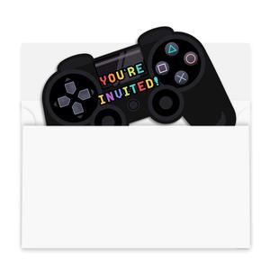 Invitations de fête d'<span class=keywords><strong>anniversaire</strong></span> de jeu vidéo avec des enveloppes-Invitations de remplissage en forme - Product Image 1