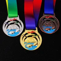 कस्टम रंग ट्राफियां तैराकी प्रतियोगिता सम्मान ट्रॉफी धातु फुटबॉल फुटबॉल 3d धातु निर्माता पदक के सम्मान