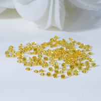 Diamant rond brillant de 1,3 mm à 2 mm, jaune fantaisie, créé en laboratoire HPHT, avec traitement de cirage/entraînement à l'huile pour bijoux en or, certifié IGI