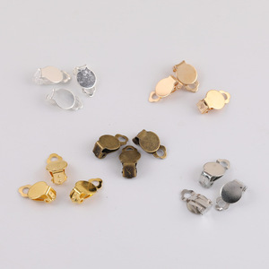 Clips de Oreja Metálicos Simples, Chapados en Oro, Plata y Bronce, Accesorios para Joyería DIY, para Pendientes sin Perforación, Forma de U, Pernos Invisibles - Product Image 2
