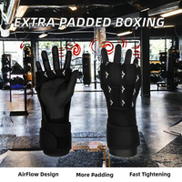 Gants de boxe professionnels extra rembourrés en EVA, PU et coton, système de serrage rapide, bandage de boxe respirant, personnalisable