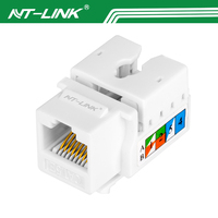 NT K008 Jack Keystone UTP 90 Derajat Dual IDC Cat5e Cat6 3u hingga 50u Berlapis Emas Modul Sambungan Jaringan RJ45