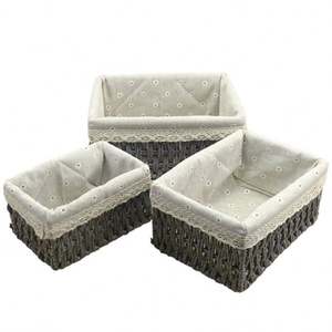 Panier à linge avec roulettes 60L, petit plateau de rangement tressé en rotin, avec poignée en paille de mer, pour la maison - Product Image 6