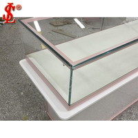 Comptoir de présentation de bijoux moderne blanc, écologique et personnalisable, vitrine en verre avec éclairage LED, mobilier de magasin de détail