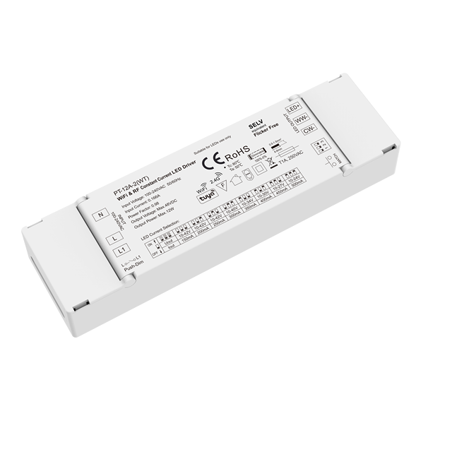 Skydance PT-12A-2(WT) Tuya WiFi LED Driver 12W RF 2 Channel Wireless Constant Current CCT LED Dimmable Driver 150mA-500mA
