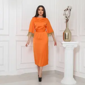 Abaya thiết lập không tay bên trong ăn mặc và khiêm tốn abaya phụ nữ hồi giáo quần áo