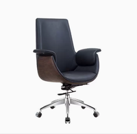 Chaise de bureau de direction en cuir véritable, style professionnel, moderne et minimaliste, ergonomique, réglable en hauteur, pivotante, base 5 étoiles