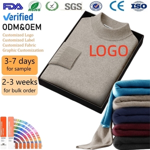 Luxury High-quality Semi-tall Collar Casual Customized <strong>Men's</strong> <strong>Turtleneck</strong> Pullover Knit <strong>Men</strong> Wool <strong>Sweater</strong> - Product Image 1
