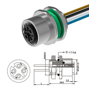 Industrial Ip67 M12 4 posiciones impermeable hembra montaje Sensor Cable conector M12 conector Circular 4 pines con cable - Product Image 4