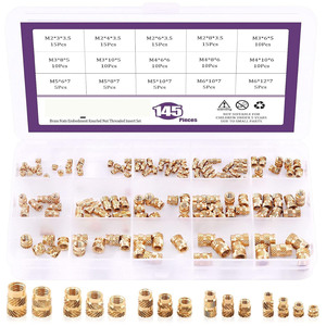 Brass Knurled Threaded Insert Set 300Pcs Metric M2 M3 M4 M5 M6 Coarse Thread Fully Threaded Embedment Nuts - Product Image 3
