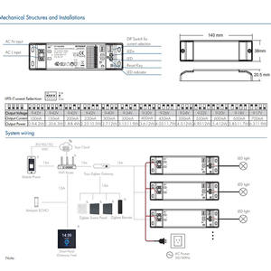 10-42VDC 2CH *(150-450 мА) 12 Вт Zigbee CCT постоянный ток Светодиодный драйвер PT-12A-2-WZS затемняемый Светодиодный драйвер Tuya приложение Голосовое управление - Product Image 4