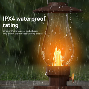 โคมไฟน้ำมันก๊าดวินเทจ C-201 สไตล์ไฮไฟไร้สายสำหรับลำโพง 5W ใช้พลังงานไฟฟ้ากระแสตรง ของขวัญน่ารัก สายชาร์จแบบ C ช่องใส่การ์ด TF ไฟ RGB - Product Image 3