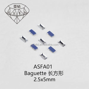 ASFA01 Strass thermocollants rectangulaires 2,5*5 MM pour machine à thermocoller, pour la décoration de vêtements - Product Image 2