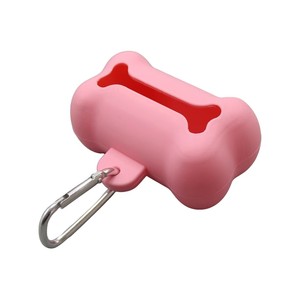 Distributeur de sacs à déjections pour animaux de compagnie, support portable en silicone en forme d'os pour sacs à crottes pour chiens, fournitures pour animaux de compagnie, bleu - Product Image 4