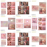 Nouveau coffret cadeau de maquillage multifonctionnel en forme de livre : fards à paupières, poudre nacrée métallisée brillante et rouge à lèvres