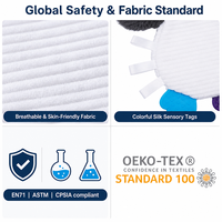 Couverture de sécurité pour bébé personnalisée avec étiquettes colorées, en peluche douce, motif animal, certifiée FAMA, pour marque OEM