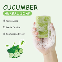 Savon hydratant rafraîchissant au thé vert et au concombre OEM/ODM, exfoliant corporel, apaisant, anti-acné, végétalien, naturel, à base de plantes