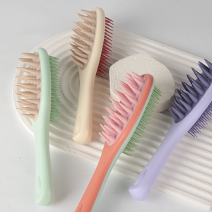 LOGO doppio lato esfoliante cuoio capelluto districante spazzola per <span class=keywords><strong>capelli</strong></span> TPR massaggio <span class=keywords><strong>pettine</strong></span> <span class=keywords><strong>capelli</strong></span> lavaggio cuoio capelluto massaggio Shampoo spazzola per <span class=keywords><strong>capelli</strong></span> bagnati - Product Image 6