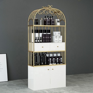 Oro cosméticos del gabinete de exhibición de organizador <span class=keywords><strong>maquillaje</strong></span> pantalla soporte de muebles <span class=keywords><strong>para</strong></span> peluquería salón de belleza - Product Image 1