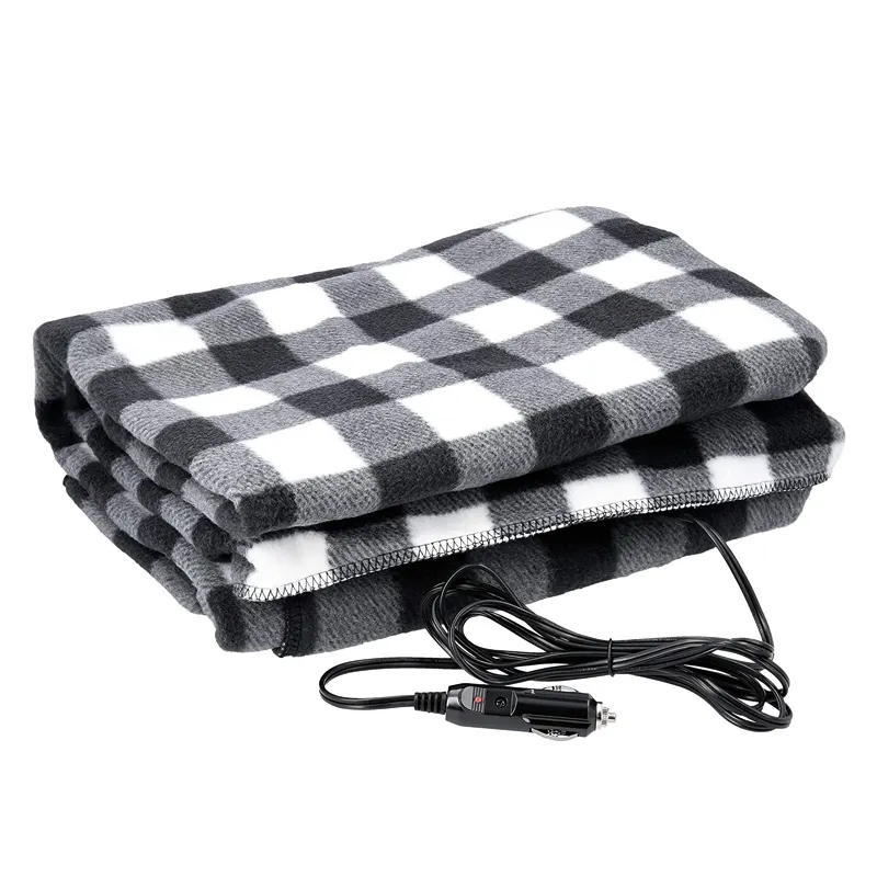 Electric Car Blanket Heated 12 Volt Travel Throw For Car and RV For Cold Weather
