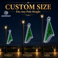 Luces Decorativas LED 2D Personalizadas para Postes de Calle con Motivos Navideños, IP65, Decoración para Postes de Lámparas, Iluminación Navideña para Ciudades, Exhibición Comercial en Exteriores