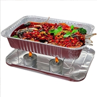 5000ml 169oz Grand Jetable pour Emballage Alimentaire Étain Feuille Barbecue Assiettes et Traiteur À Emporter En Aluminium Conteneur Plateaux