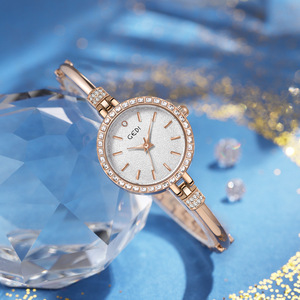 Reloj de pulsera de cuarzo con cristales plateados para mujer, reloj de pulsera elegante de lujo para mujer, para uso diario y fiestas - Product Image 2