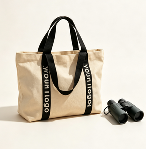 Bolsas de Mano Personalizadas de Lujo, Bolsas de Compras Reutilizables de Algodón Orgánico Resistente, para Regalos, con Estampado Elegante - Product Image 1