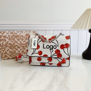 Luxe dames crossbody tas, bestseller, PU tas, retro 'kers'-print, kettingtas met logo, cadeauverpakking - Product Image 4