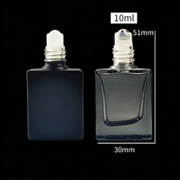 Flacon roll-on en verre noir givré de haute qualité de 10 ml avec bouchon à vis pour parfum, huile de soin et sérum pour la peau