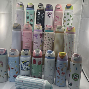 Botella de Agua Deportiva Termo Aislada de Acero Inoxidable Personalizada Owaal 2025 con Diseño de Logo, Libre de BPA, Doble Boquilla, Tapa y Popote - Product Image 2