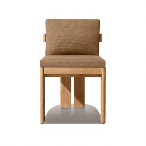 Architectural <b>Teak</b> Wood Outdoor Armless Lounge Sofa <b>Chair</b> for Villa Terrace and Garden Projects Custom Design - Product Image 4
