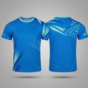 Camiseta de Tenis de Mesa y Bádminton de Secado Rápido y Transpirable, Sublimada de Alta Calidad, Manga Corta, Cuello en V, Unisex, para Gimnasio, de Malla con Spandex, para Verano - Product Image 3