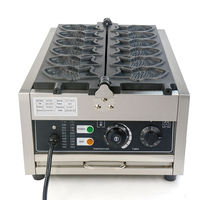 Machine à gaufres électrique automatique en acier inoxydable en forme de poisson Taiyaki 6 trous antiadhésive, nouvelle machine à faire des gaufres et des crêpes