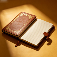 Fabricant de carnets de prière et de journal intime en cuir élégant A5, reliure cousue, 200 pages, couverture rigide