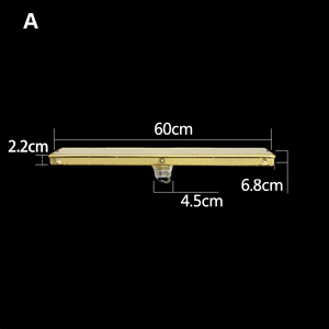Desagüe lineal <span class=keywords><strong>para</strong></span> <span class=keywords><strong>ducha</strong></span> de latón sin recubrimiento, color oro cepillado, de 24 pulgadas, desagüe <span class=keywords><strong>rectangular</strong></span> <span class=keywords><strong>para</strong></span> piso - Product Image 2