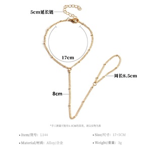 Nuovo da donna multistrato intrecciato perline Link anelli da dito alla moda bracciali imbracatura a mano in colore argento oro per regalo - Product Image 3