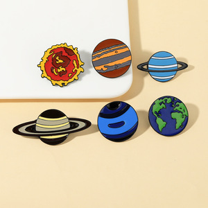 漫画かわいい惑星ブローチ地球太陽土星水星金星エナメルラペルピン - Product Image 5