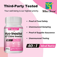 Myo-Inositol D-Chiro 40:1 Ratio 2000MG Menthe Végétalien Testé par un tiers Capsules pour l'équilibre hormonal et la santé ovarienne des femmes