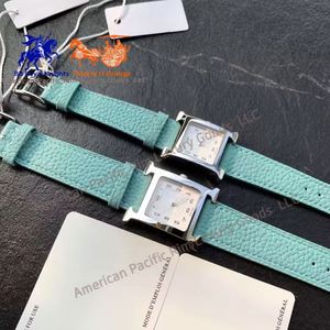 Reloj de Mujer de Lujo de Diseño 2025 de la Marca H, Analógico, con Esfera Cuadrada de Cristal de Zafiro, Correa de Cuero Italiano, Cuarzo, para Negocios - Product Image 2