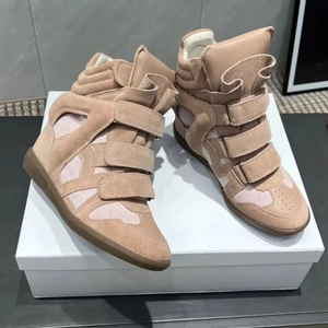 Luxury Designer Women's High-Top Casual Sports Shoes Spring Autumn Winter Cushioned Mixed Colors Height-Increasing Hard-Wearing - Product Image 1