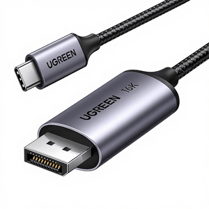 Câble <span class=keywords><strong>UGREEN</strong></span> USB C vers DisplayPort 2.1 <span class=keywords><strong>HDMI</strong></span> 16K 30Hz 8K 120Hz 40 Gbps Thunderbolt 4/3 vers DisplayPort en aluminium - Product Image 1
