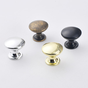 European Style Round Cabinet <b>Knob</b> Zinc Alloy <b>Drawer</b> Handle Bronze Yellow <b>Silver</b> Black Durable Furniture Hardware - Product Image 1