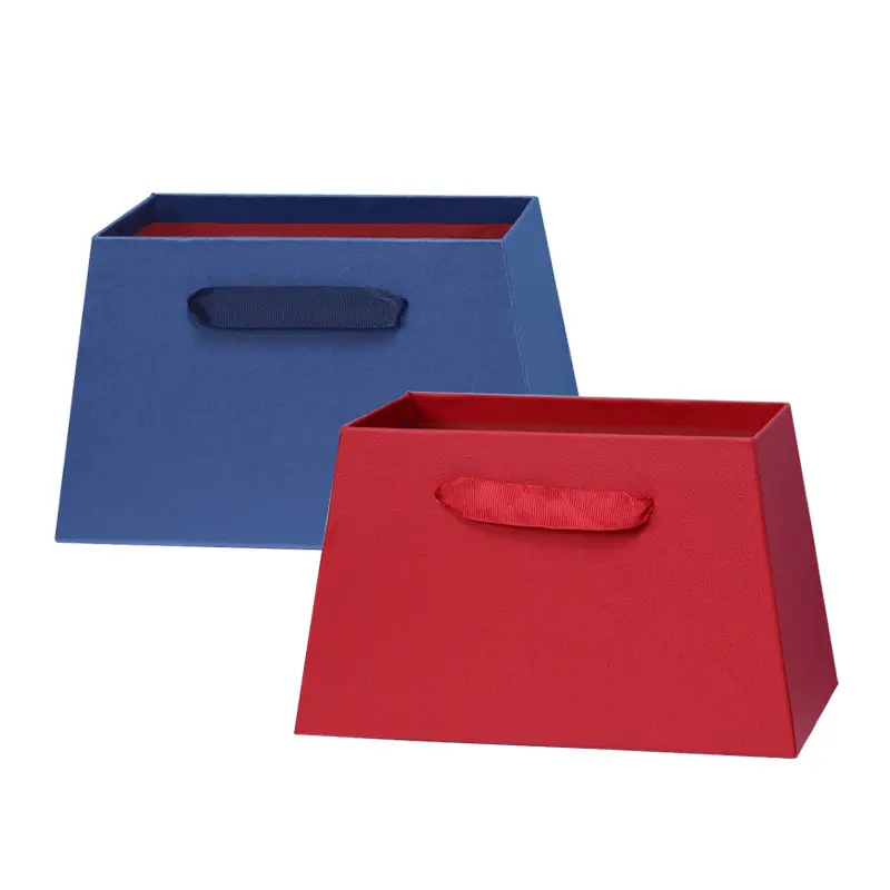工場供給ハンドギフト包装ボックス赤い台形包装ボックスギフト用クラフト