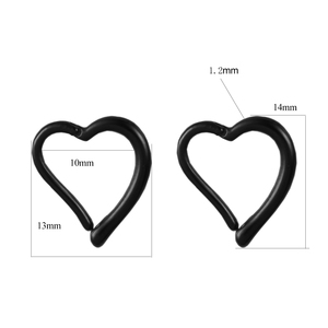 Evorte Bijou de piercing pour enfants en acier inoxydable, style punk, en forme de cœur, pour nez, lèvre, oreille, type clicker, anneau, manchette, boucle d'oreille, piercing corporel - Product Image 4