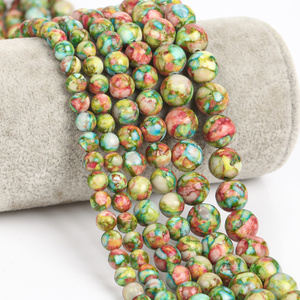 AsVrai U Perle Rotonde Sciolte in Diaspro Naturale Colorato con Sedimenti Marini per Creazione Gioielli Fai da Te Braccialetti Accessori - Product Image 5